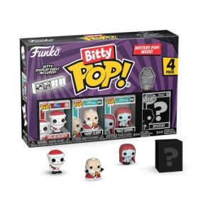 Funko Bitty Pop! 4-Pack:Disney:Nightmare Before Christmas - Santa Jack Skellington, Sandy Claws, Sally Sewing & Chase Mystery