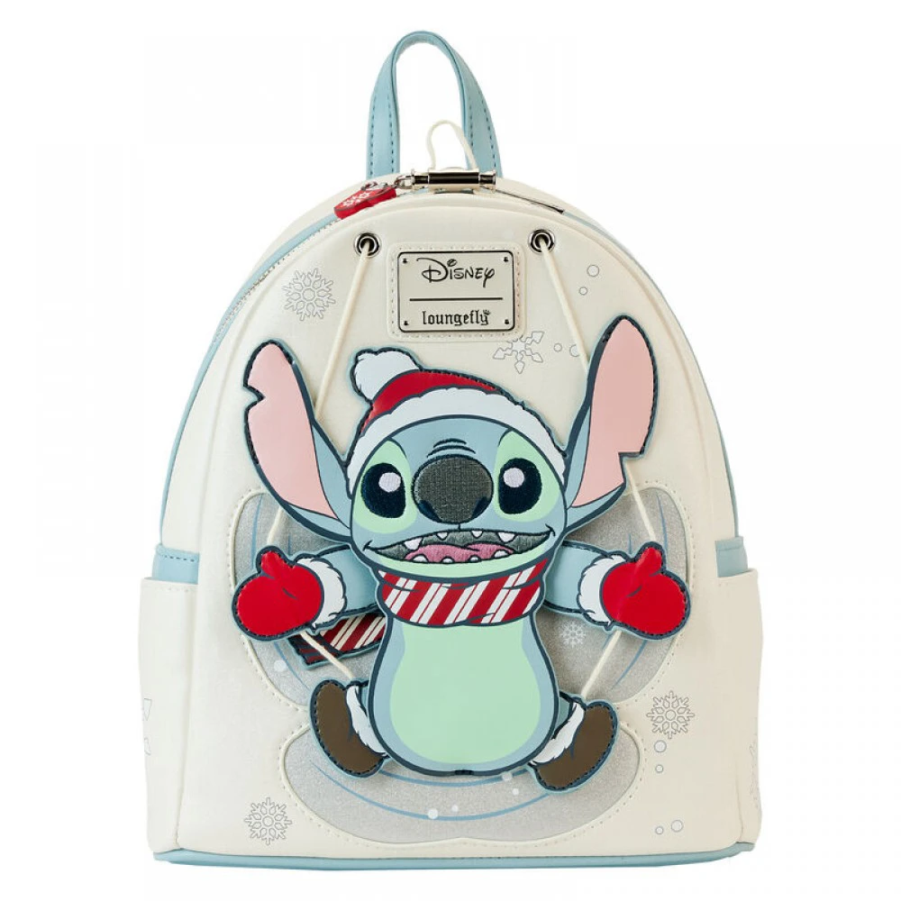 Loungefly Disney Stitch Holiday Snow Angel Glitter Backpack 26cm