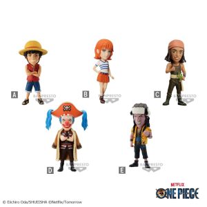 Banpresto World Collectable Figure: Netflix Series One Piece Vol.1 Monkey D. Luffy, Nami, Usopp, Buggy the Clown, and Arlong #A