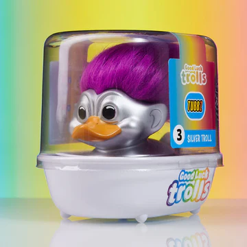 Tubbz Trolls First Edition - Silver (Purple Hair) #3 Bath Duck Figure (10cm)