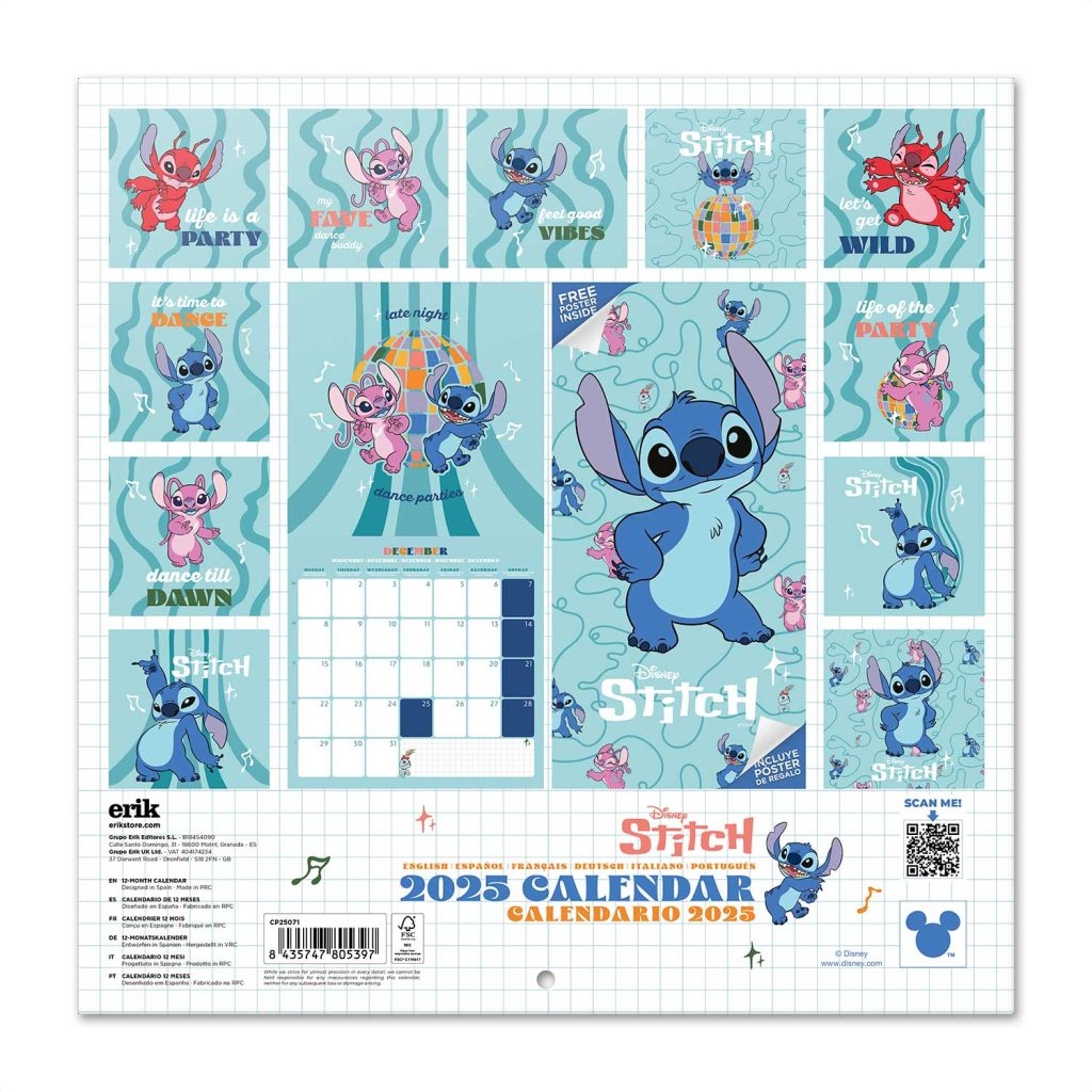 LILO & STITCH ΗΜΕΡΟΛΟΓΙΟ ΤΟΙΧΟΥ 2025 30X30