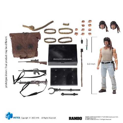 Hiya Toys:First Blood Exquisite Super Actionfigur 1/12 John Rambo 16 cm