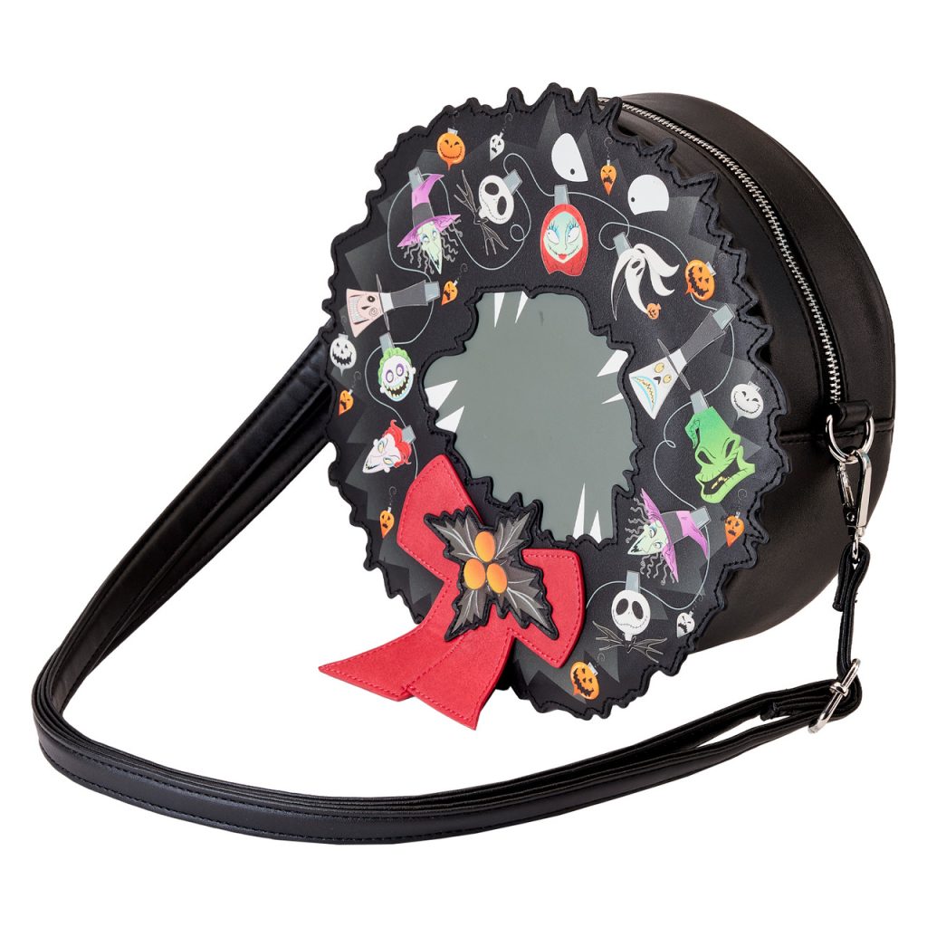 Loungefly Disney Nightmare Before Christmas Wreath String Lights Glow crossbody bag