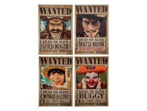 One Piece Fridge Magnet 4-Pack Wanted