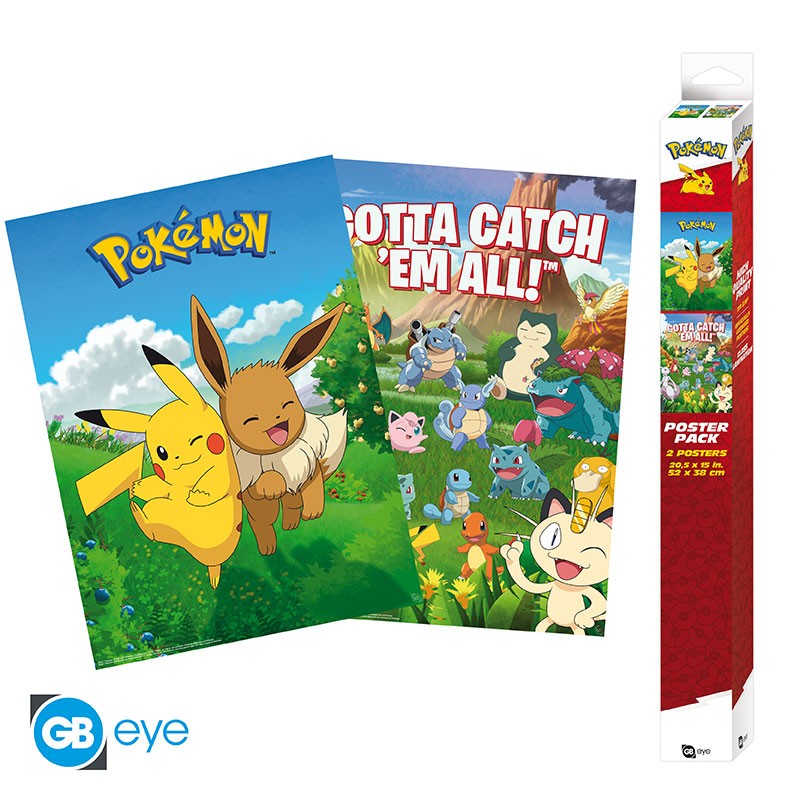 Pokemon Set 2 Chibi Posters 52 x 38 cm