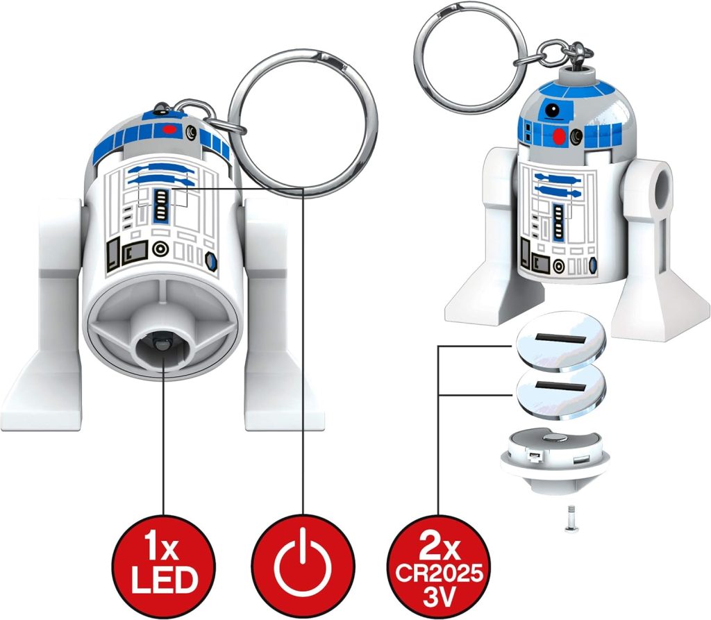 Star Wars: LEGO Star Light-R2-D2-2 Keychain -Μπρελόκ με Φακό Led
