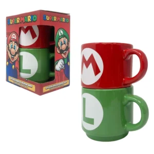 Nintendo Super Mario: Stackable Mugs: Mario & Luigi InitialGift Set