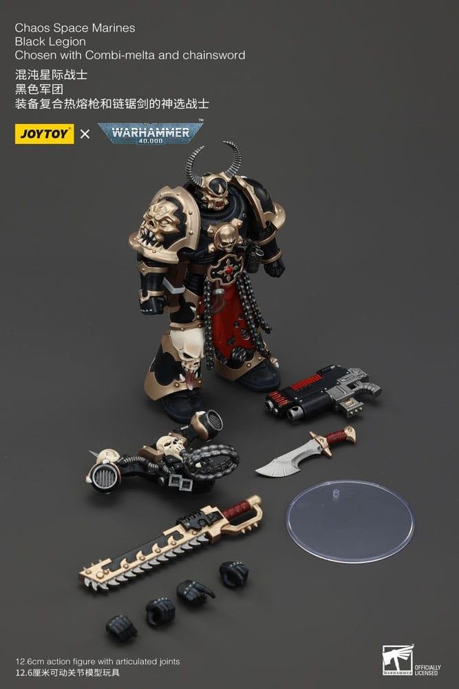 Warhammer 40000 - Chaos Space Marines Black Legion Chosen with Combi-melta and chainsword 1/18 Action Figure (20cm)