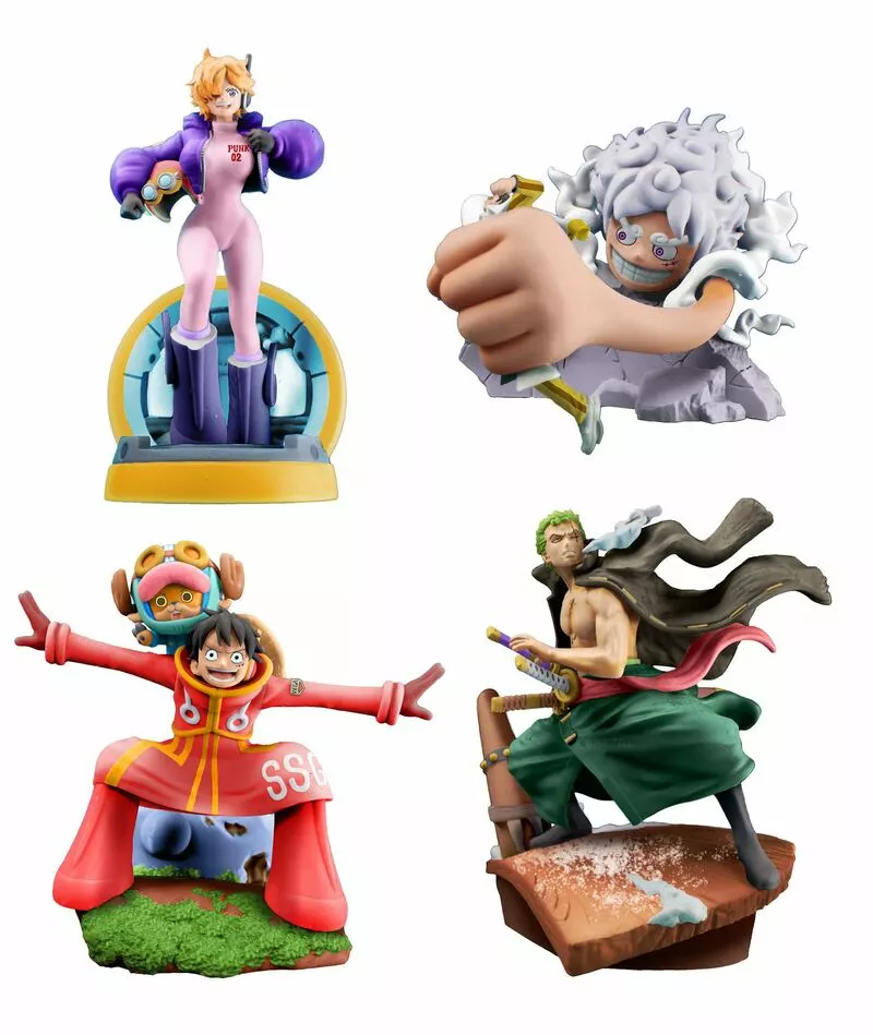ONE PIECE - Logbox Re Birth Egghead - Set 4 Petitrama Statuettes 9cm