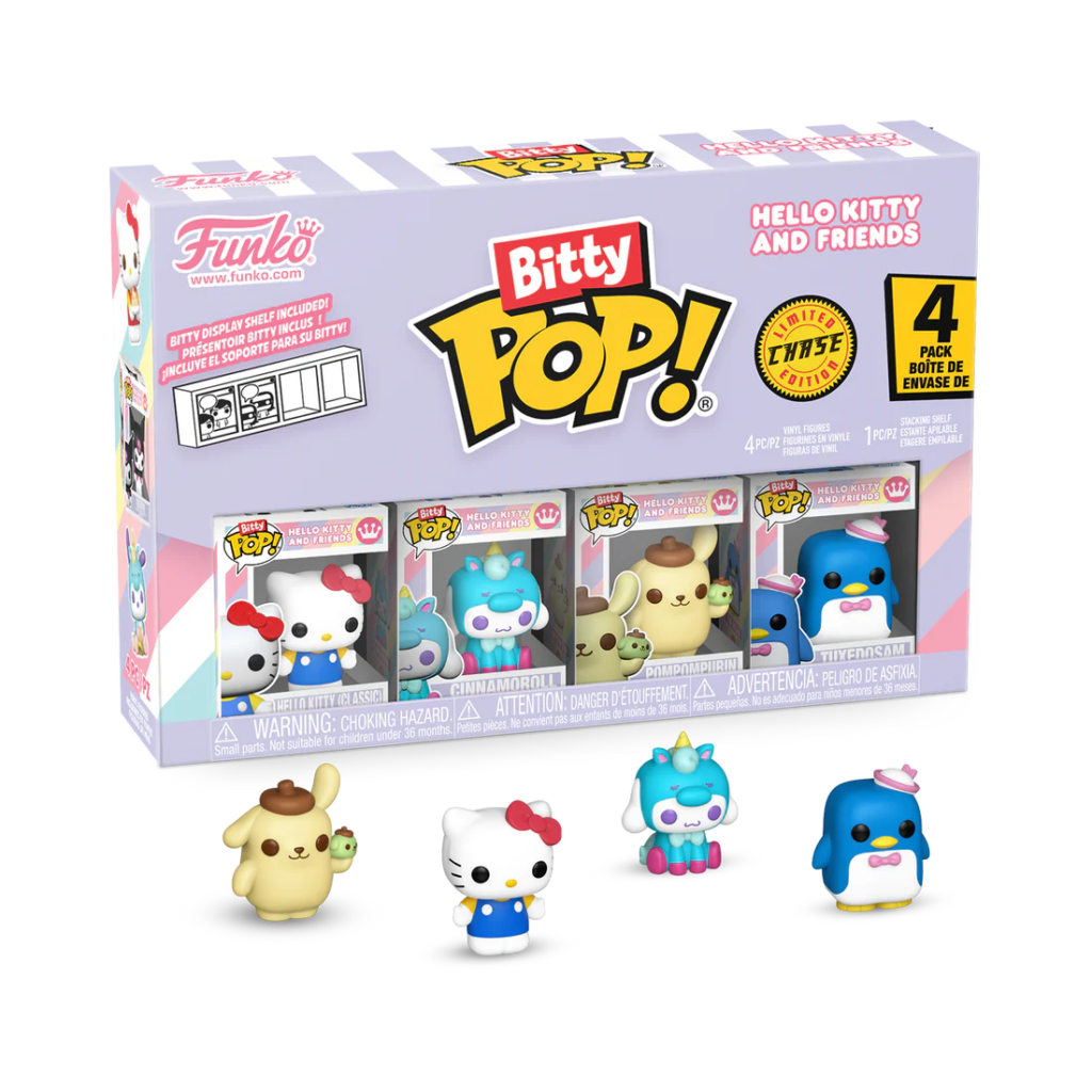 Φιγούρες Funko Bitty Pop! 4-Pack: Disney – Hello Kitty and Friends Sanrio - Cinnamoroll Unicorn, Pompompurin & Chase