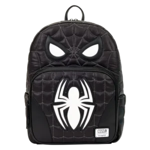 Loungefly:Marvel-Spider-Man Black & White Suit Cosplay Quilted Full-Size Backpack