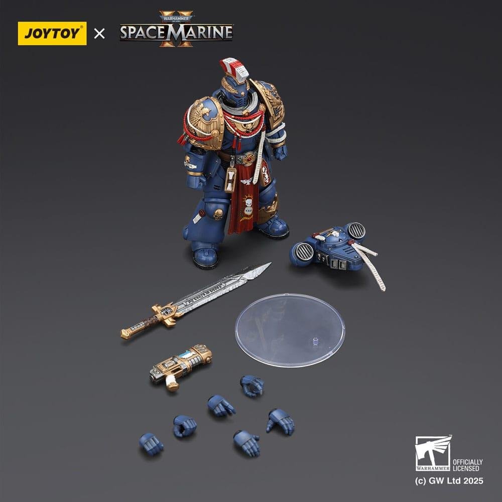 Warhammer 40k Action Figure 1/18 Space Marine - Ultramarines Relic Primus Armourwith Plasma Pistol and Combat Blade (13cm)