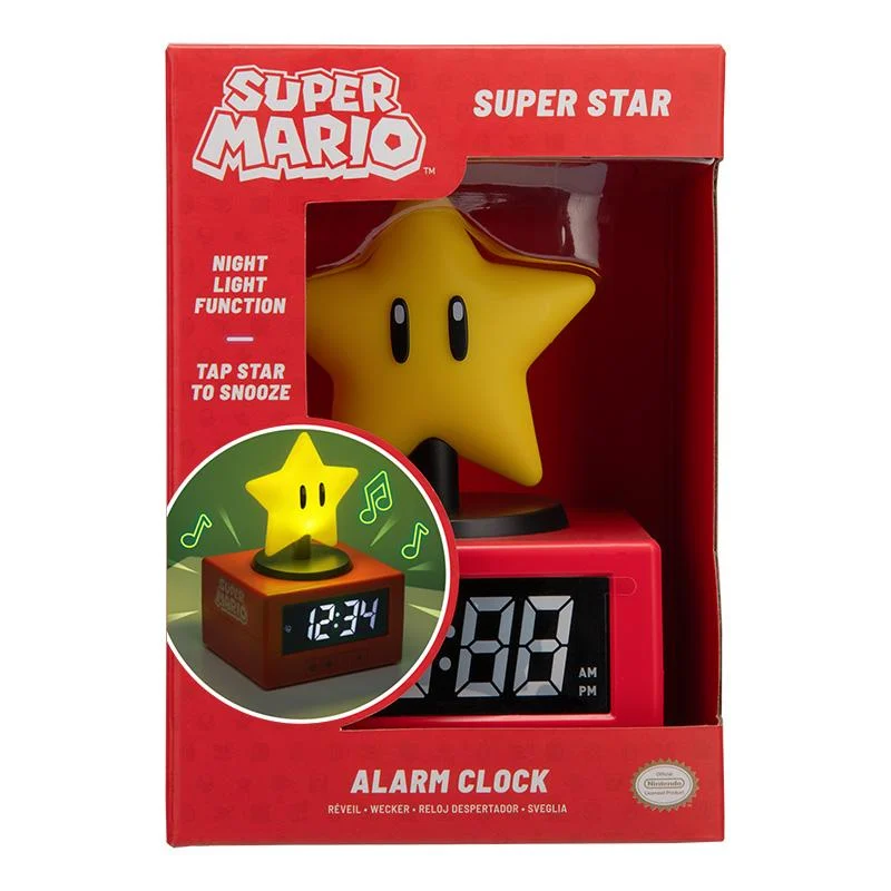 Paladone - Super Mario: Super Star - Icon Lamp Alarm Clock 15 cm