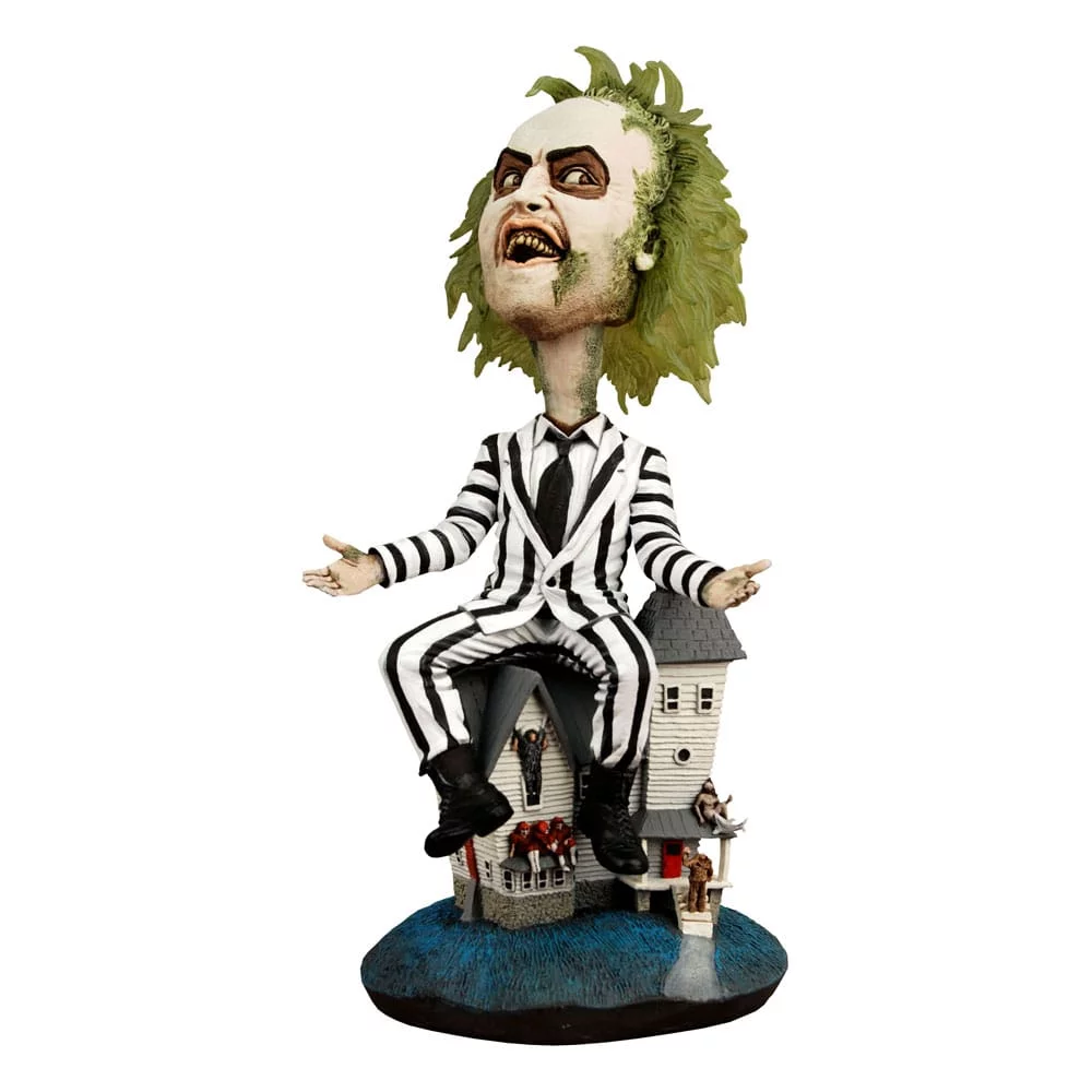 NECA:Beetlejuice Beetlejuice 1988 Striped Suit Head Knocker Figure 20Cm