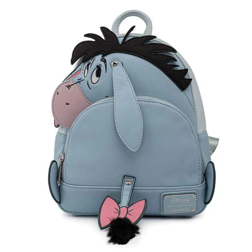 Loungefly - Disney Eeyore Blue Mini Faux Leather Backpack with front Pocket