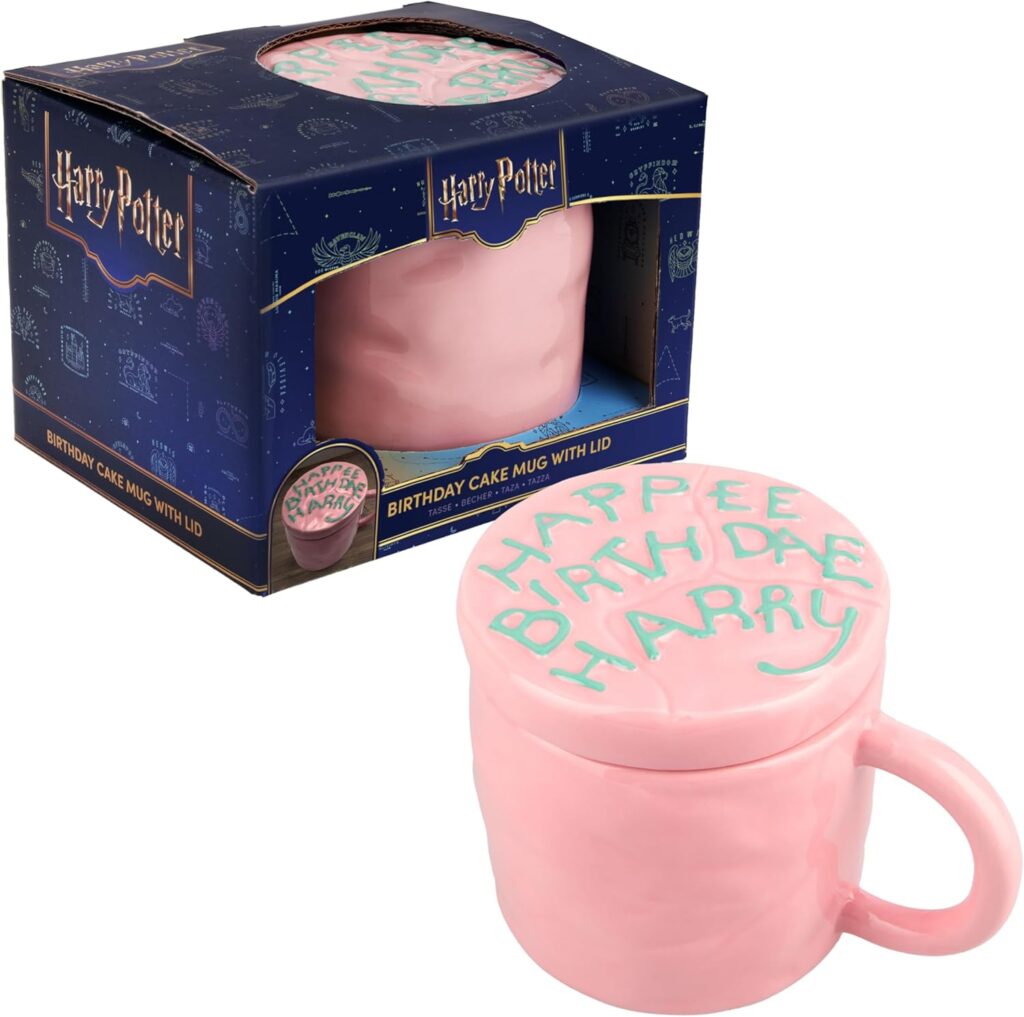 Paladone:Harry Potter Happee Birthdae Cake‑Shaped Mug with Lid, 400ml