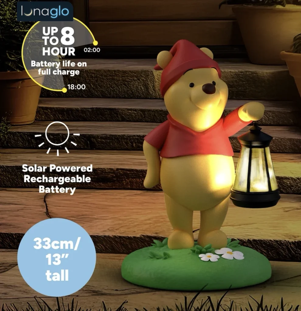Paladone Disney Winnie the Pooh LunaGlo Gnome Solar Light 27 cm